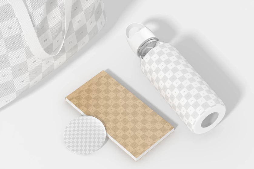 品牌质感文创系列产品包装卡片水杯工作证智能样机PSD设计素材【006】